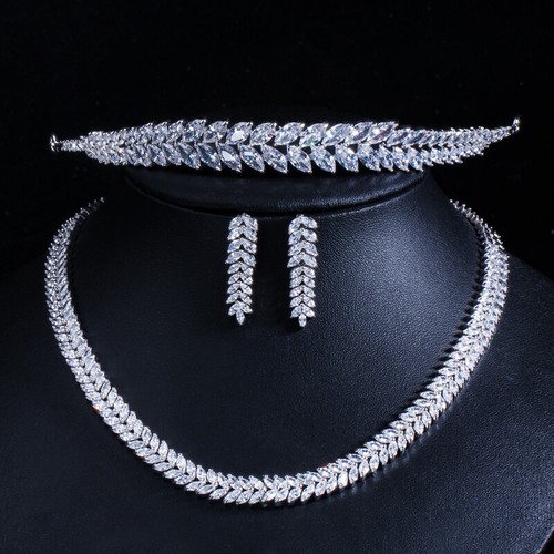 Collana tennis foglia zircone