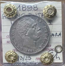 REGNO D' ITALIA UMBERTO I 2 LIRE 1898 RARA sigillata SPL SUBALPINA