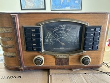 Antica radio a valvole Zenith da tavolo in legno Art Decò 7S633R rara