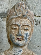 antica dinastia Tang ceramica Buddha figura terracotta resto dipinto Cina 20° Secolo