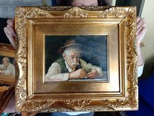 Quadro Vecchio  di Tullio Grassi tela 22x18 cm  originale  tela 2