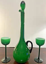 RARO decanter genio in vetro soffiato italiano MCM CARLO MORETTI e 2 bicchieri abbinati