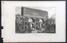 stampa antica acciaio 1850 circa roma porta maggiore veduta prenestina labicana