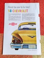Pubblicità 1958 Chevrolet Impala Anniversary Gold 25x17 cm Advertising Werbung 