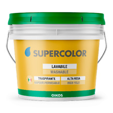 OIKOS SUPERCOLOR 14 LT Pittura LAVABILE Per Pareti BIANCO ALTISSIMA RESA
