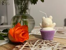 candela artigianale fatta a mano cupcake orso