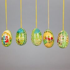 Uova legno apribili - Vintage wooden Easter Eggs - China - Set di 5