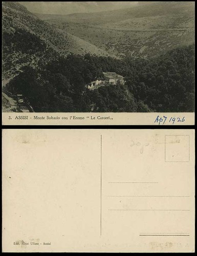 Assisi 1926 old - postcard, monte