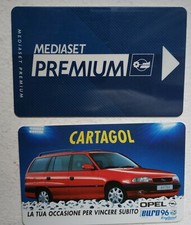 Tessera Mediaset Premium del 2010 e CARTA GOL Opel Astra europei Euro 96 England