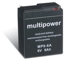 Batteria al piombo Powery (multipower) MP9-6A 6V 9Ah/54Wh piombo acido nero