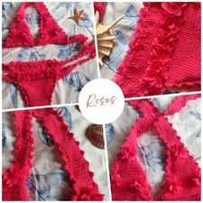 Set Bikini fatto a mano all'uncinetto  "Roses" - Fashion made Italy -