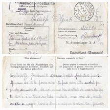 WW2 FRANCHIGIA INTERNATI MILITARI ITALIANI DA MORTARA PER STALAG X A SCHLESWIG