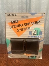 Sony Mini Stereo Speaker System SRS-3 Walkman 3" Nero 3,5 mm Jack Coppia Vintage