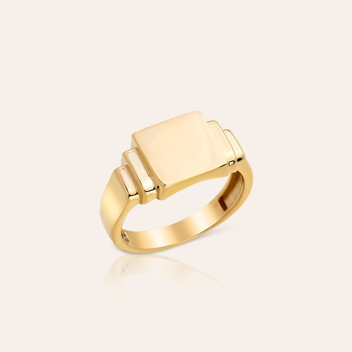 Anello sigillo quadrato inciso - anello,