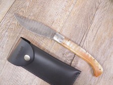 COLTELLO 27 CM SARDEGNA SARDO MANICO corno  muflone ARBURESA ARBUS lama DAMASCO