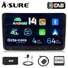 Autoradio DAB+ 4+64G Android14 Carplay per VW GOLF 5 6 Passat Touran Tiguan Polo