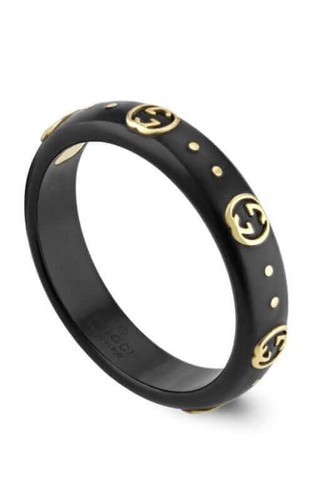 Anello icona gucci smalto nero - icona,