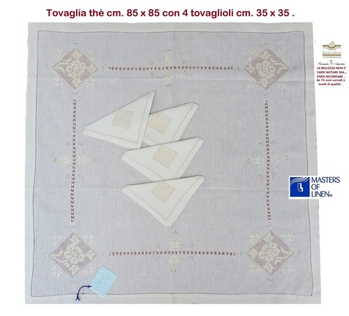 Tovaglia lino ricamo mano - ricamo,
