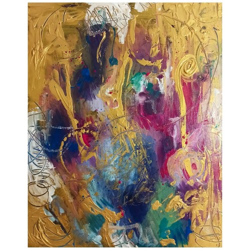 Quadro astratto dipinto mano - astratto,