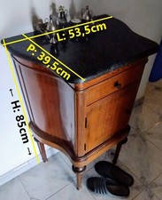 Mobiletto ingresso Vintage in legno e Top in Marmo