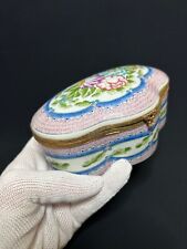 Cofanetto Limoges France Box Portagioie Porcellana Dipinta Mano Originale Decoro