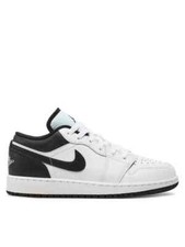 SCARPE AIR JORDAN 1 LOW "WHITE BLACK"  GS 553560 132 ORIGINALE