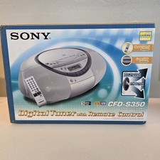 NUOVO Sony CFD-S350 Boombox lettore CD CASSETTE registratore radio AM FM SCATOLA APERTA