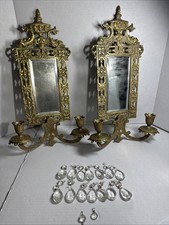 Antico specchio e portacandele