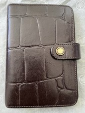 Agenda per notebook Filofax organizer tascabile in pelle di coccodrillo marrone gelso
