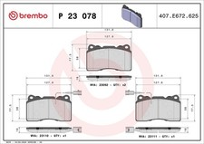 BREMBO Set di pastiglie freno