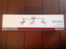 Faretto 3 teste faretto barra onde attacco plafoniera effetto argento