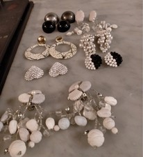 lotto stock 8 paia orecchini vintage a clip anni 1980 1990