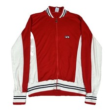 Giacca Track Vintage Fila Settanta Uomo L Rosso Bianco Blu Zip Retrò Bjorn Borg