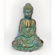 Statua Buddha in patina di
