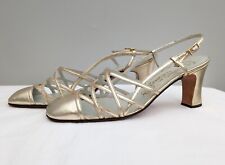 Sandali flamenco oro 6 tacchi spagnoli in pelle fatti a mano B