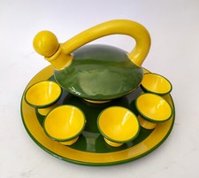 ♥ SERVIZIO ROSOLIO CERAMICA PUCCI ROMETTI UMBERTIDE VINTAGE DESIGN GIALLO VERDE