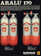 Bombole Aralu Techinisub/AIFO FIAT-OM  motori marini. Advertising 1974