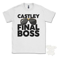 T-SHIRT CASTLEY FINAL BOSS divertente regalo di Natale nord yorkshire huby Inghilterra Ibiza