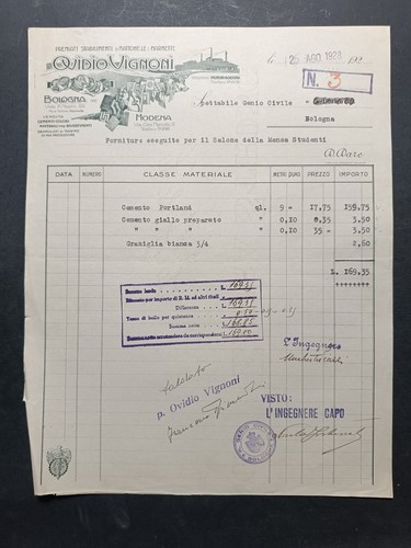 Fattura ditta ovidio - ovidio, vignoni