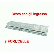 GABBIE GABBIA CONIGLI INGRASSO CESTO - 8 fori - 16 conigli - cm 200x36xH30