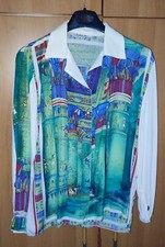 CAMICIA da donna vero vintage anni 80 cotone fluida in viscosa stampa 