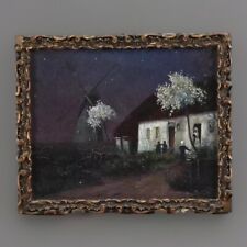 ?  Antico quadro olio cartone paesaggio notturno  No Renato Natali-