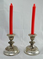 N4566s FAVOLOSA COPPIA CANDELABRI 1 FIAMMA IN SILVER PLATED IANTHE