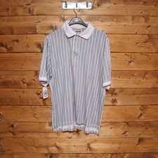 Polo ELLESSE tg. M Usato (SA2699) Bianco e Blu Vintage Unisex