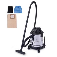 Bidone aspiratutto e aspiraliquidi inox 1200w 20lt WDV20-BE scheppach black