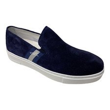 SCARPE MOCASSINO CASUAL SLIP ON UOMO UGO ARCI 140 PELLE BLU ORIGINALE PE