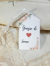 Tag segnaposto ringraziamento, bomboniere Comunione, Battesimo, nascita