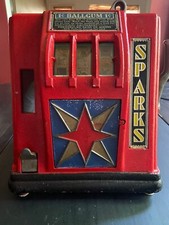 Slot machine stimolatore commercio sigarette 3 rulli Gumball 1 centesimo scintille anni '30