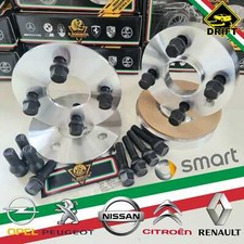 4 DISTANZIALI 5+20mm 4x100 + BULLONI NERI PER RENAULT CLIO/2/3/4 CAPTUR TWINGO
