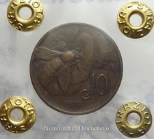Regno - Vittorio Emanuele III - 10 Cent Ape 1919 Rara BB / VF - Periziata